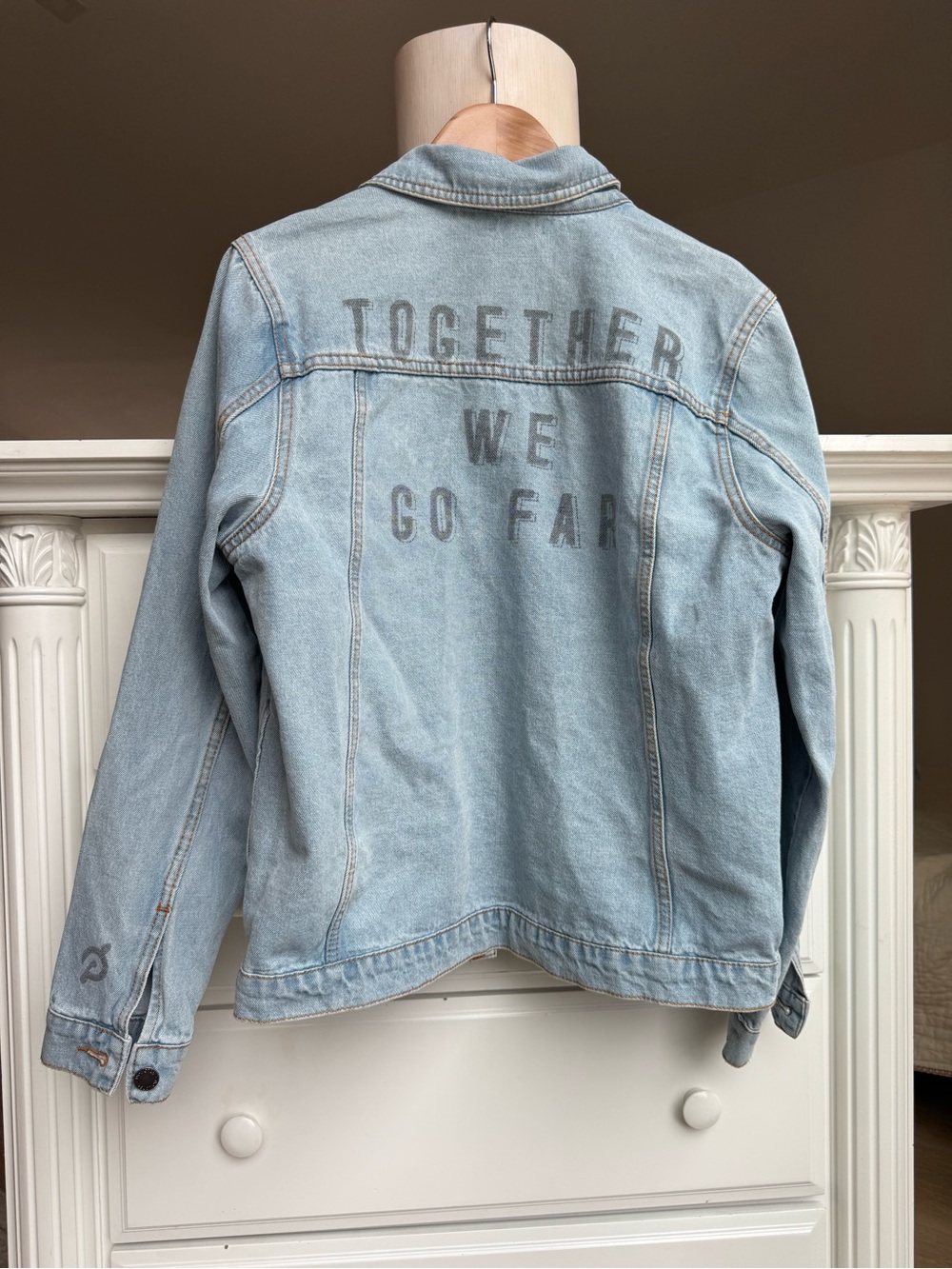 Peloton “Together We Go Far” Light Wash Denim Jacket – Size S – NWT